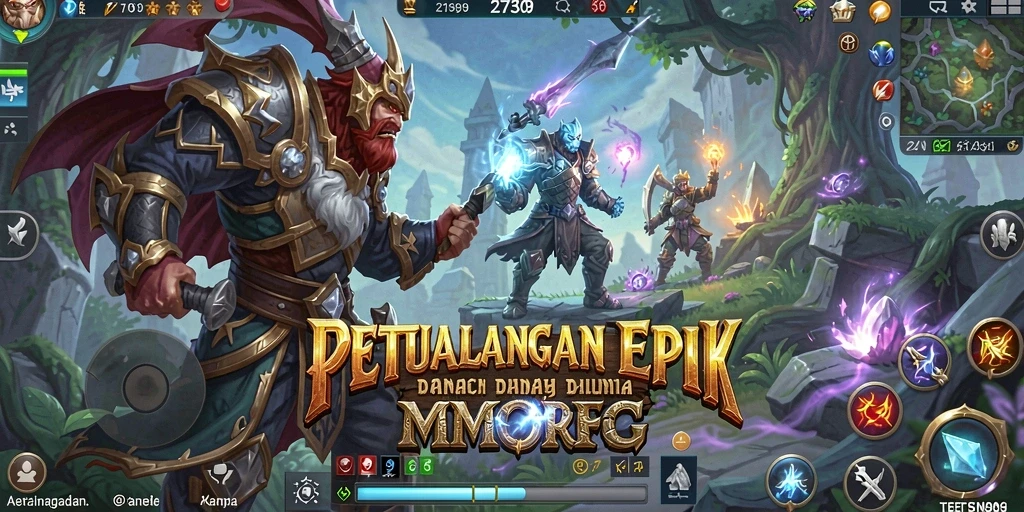 Screenshot gameplay <strong>2739</strong> yang menampilkan pertarungan epik di dunia fantasi.