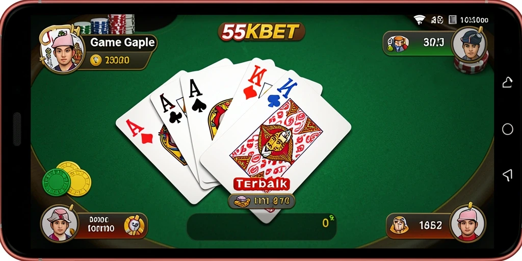 Screenshot gameplay seru Gaple di 55KBET.