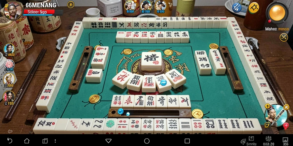 Tampilan gameplay seru Mahjong di 66MENANG.
