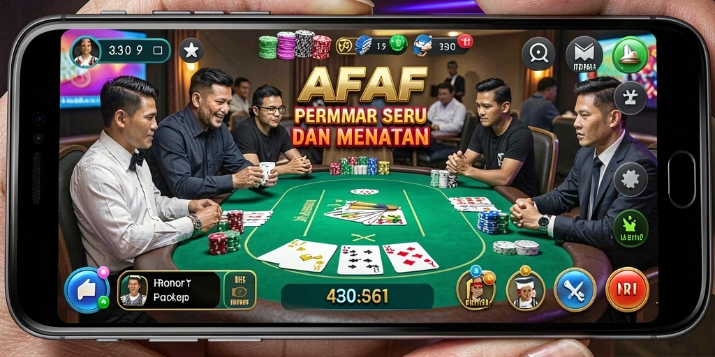 Tampilan gameplay seru di AFAF yang mengajak Anda bermain Poker.