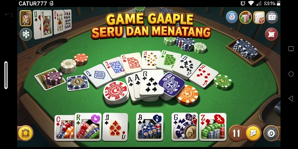 Tampilan seru gameplay Gaple di CATUR777.