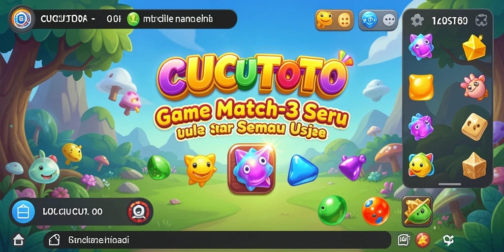 Tampilan gameplay CUCUTOTO yang seru dan penuh warna.