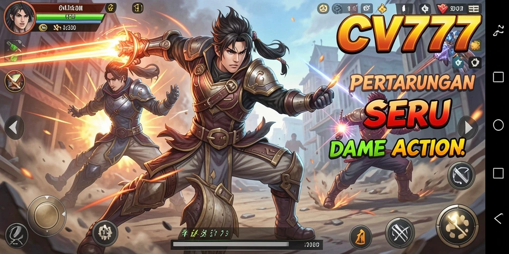 Gameplay action seru dengan berbagai karakter dan arena pertarungan.