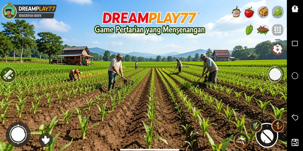 Tangkapan layar </strong>DREAMPLAY77</strong> menampilkan gameplay pertanian yang menarik dan interaktif.