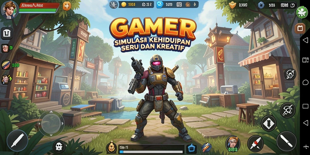 Gameplay GAMERP dengan karakter dibangun dan misi yang menarik.