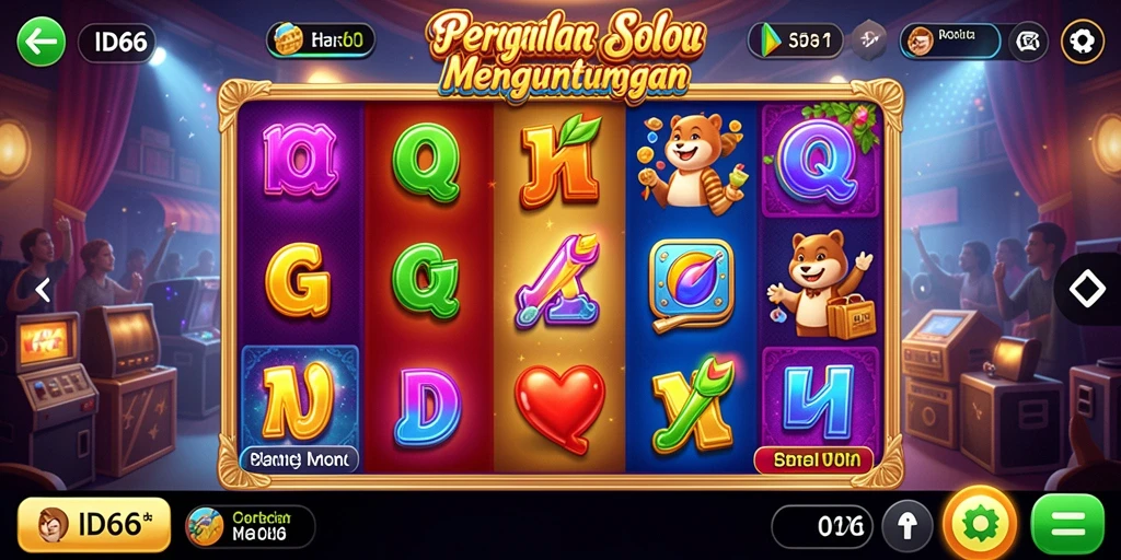 Screenshot gameplay ID66 menampilkan momen menegangkan saat bermain slot.