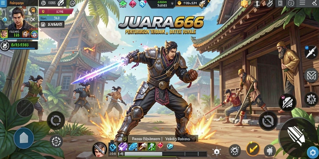Gameplay JUARA666 yang menegangkan dalam mode Battle Royale.