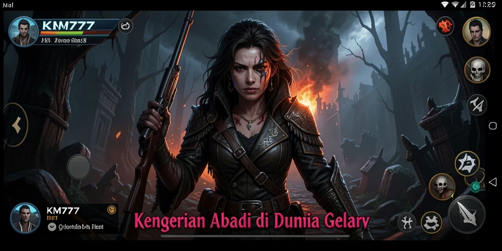 Screenshot gameplay KM777 yang menampilkan suasana Horror mencekam.
