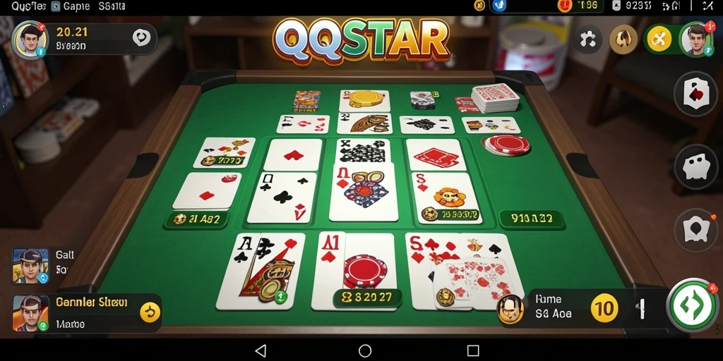 Tampilan gameplay seru Gaple di QQSTAR dengan teman-teman.