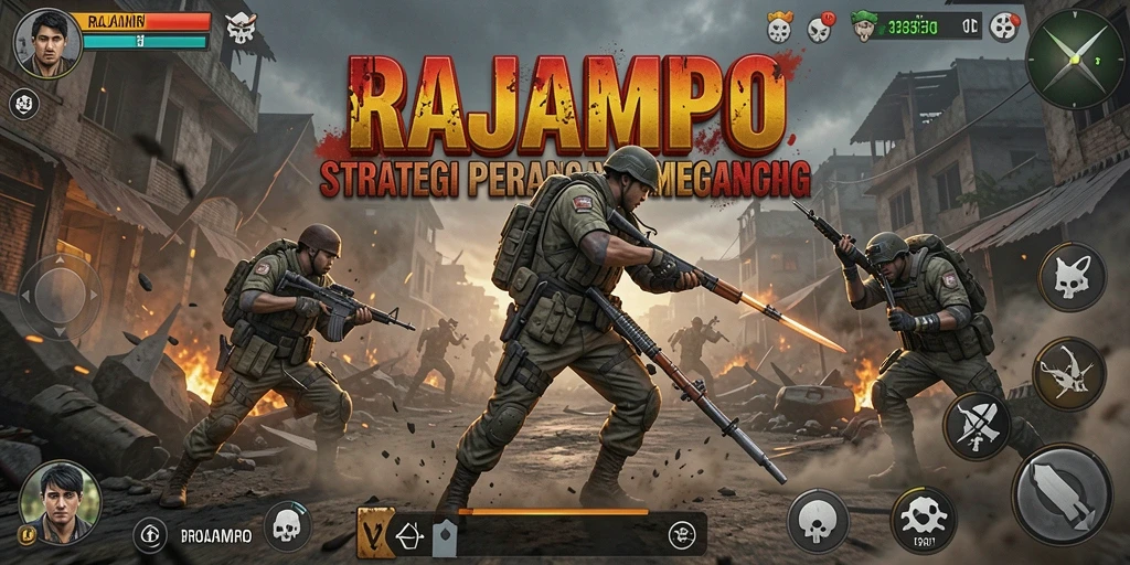 Tangkapan layar utama RAJAMPO menunjukkan gameplay strategis yang mendebarkan.