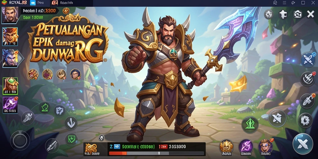 Screenshot utama ROYAL88 menampilkan aksi pertarungan seru di dunia RPG.