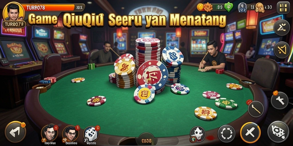 Screenshot gameplay QiuQiu menunjukkan aksi seru dalam TURBO78.