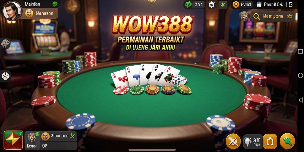Tampilan gameplay WOW388 yang mengasyikkan dalam dunia poker.